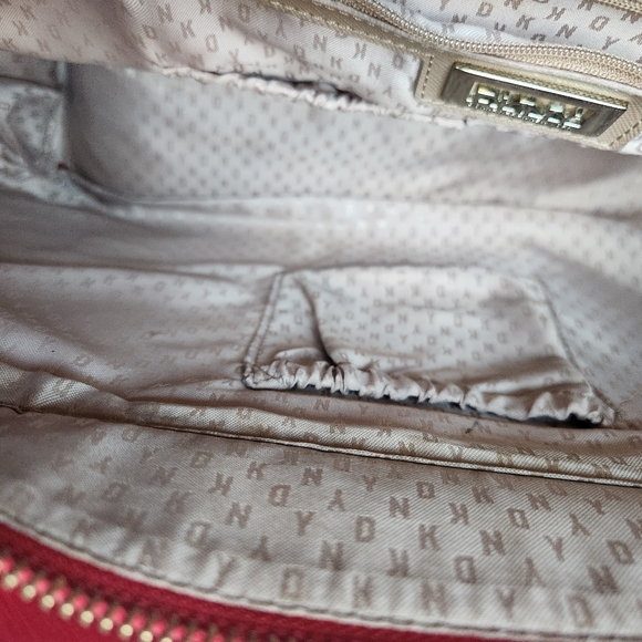 DKNY satchel hand bag  red used - Picture 2 of 7
